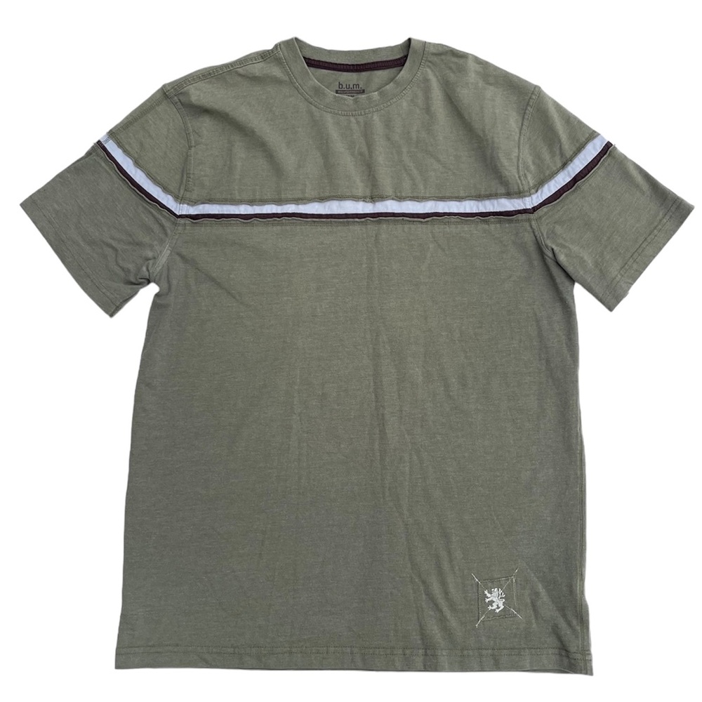 Vintage Bum Equipment Shirt Mens M Y2K Striped Classic Skater Green